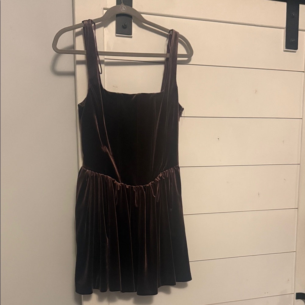 Zara Chocolate Plum Burgundy Corset Velvet Dress art#9194